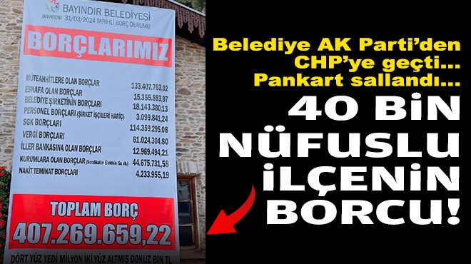 AK Parti’den CHP’ye geçmişti… 40 bin nüfus, 407 milyon TL borç!